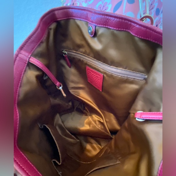 Coach Burgundy Leather Tote Bag - Picture 4 of 4